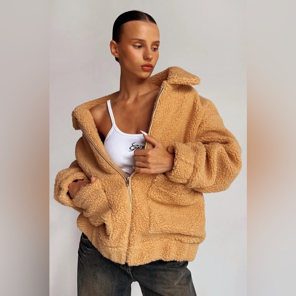 I.AM.GIA Pixie Teddy Sherpa Coat in Carmel